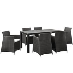 Junction 7 Piece Outdoor Patio Dining Set A - Brown White 