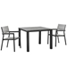 Maine 3 Piece Outdoor Patio Dining Set A - Brown Gray - MOD3146