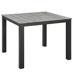 Maine 40" Outdoor Patio Dining Table - Brown Gray Style A 