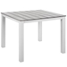 Maine 40" Outdoor Patio Dining Table - White Light Gray Style B - MOD3155