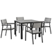 Maine 5 Piece Outdoor Patio Dining Set A - Brown Gray - MOD3156