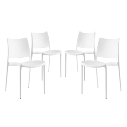 Hipster Dining Side Chair Set of 4 - White 