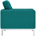 Loft 3 Piece Upholstered Fabric Sofa Loveseat and Armchair Set - Teal - MOD3249