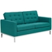 Loft 2 Piece Upholstered Fabric Sofa and Loveseat Set - Teal - MOD3262