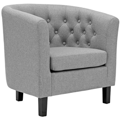 Prospect Upholstered Fabric Armchair - Light Gray 