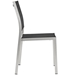 Shore Side Chair Outdoor Patio Aluminum Set of 2 - Silver Black - MOD3453
