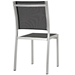 Shore Side Chair Outdoor Patio Aluminum Set of 2 - Silver Black - MOD3453