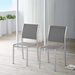 Shore Side Chair Outdoor Patio Aluminum Set of 2 - Silver Gray - MOD3454