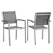 Shore Dining Chair Outdoor Patio Aluminum Set of 2 - Silver Gray - MOD3456
