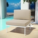 Harmony Armless Outdoor Patio Aluminum Chair - White Beige - MOD3485