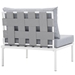 Harmony Armless Outdoor Patio Aluminum Chair - White Gray - MOD3486