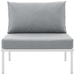 Harmony Armless Outdoor Patio Aluminum Chair - White Gray - MOD3486