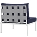Harmony Armless Outdoor Patio Aluminum Chair - White Navy - MOD3487