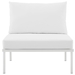 Harmony Armless Outdoor Patio Aluminum Chair - White White - MOD3488