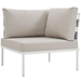 Harmony Outdoor Patio Aluminum Corner Sofa - White Beige - MOD3489
