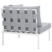 Harmony Outdoor Patio Aluminum Corner Sofa - White Gray - MOD3490