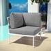 Harmony Outdoor Patio Aluminum Corner Sofa - White Gray - MOD3490