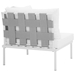 Harmony Outdoor Patio Aluminum Corner Sofa - White White - MOD3492