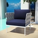 Harmony Outdoor Patio Aluminum Armchair - White Navy - MOD3495