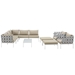 Harmony 10 Piece Outdoor Patio Aluminum Sectional Sofa Set - White Beige - MOD3556