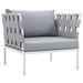 Harmony 3 Piece Outdoor Patio Aluminum Sectional Sofa Set - White Gray - MOD3565