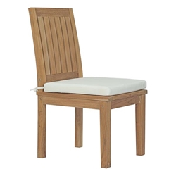 Marina Outdoor Patio Teak Dining Chair - Natural White Style A 