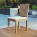 Marina Outdoor Patio Teak Dining Chair - Natural White Style A - MOD3599