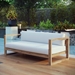 Upland Outdoor Patio Teak Sofa - Natural White - MOD3690