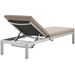 Shore 3 Piece Outdoor Patio Aluminum Chaise with Cushions - Silver Mocha - MOD3754