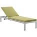 Shore 3 Piece Outdoor Patio Aluminum Chaise with Cushions - Silver Peridot - MOD3757