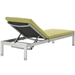 Shore 3 Piece Outdoor Patio Aluminum Chaise with Cushions - Silver Peridot - MOD3757