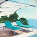 Shore Chaise with Cushions Outdoor Patio Aluminum Set of 2 - Silver Turquoise - MOD3765