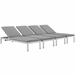 Shore Chaise with Cushions Outdoor Patio Aluminum Set of 4 - Silver Gray - MOD3767