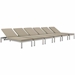 Shore Chaise with Cushions Outdoor Patio Aluminum Set of 6 - Silver Beige - MOD3773