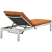 Shore Chaise with Cushions Outdoor Patio Aluminum Set of 6 - Silver Orange - MOD3777