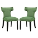 Curve Dining Side Chair Fabric Set of 2 - Kelly Green - MOD3786
