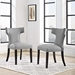 Curve Dining Side Chair Fabric Set of 2 - Light Gray - MOD3789