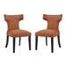 Curve Dining Side Chair Fabric Set of 2 - Orange - MOD3790