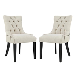 Regent Dining Side Chair Fabric Set of 2 - Beige 