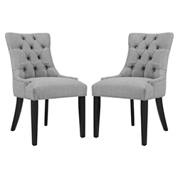 Regent Dining Side Chair Fabric Set of 2 - Light Gray 