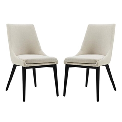 Viscount Dining Side Chair Fabric Set of 2 - Beige 
