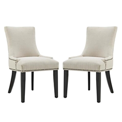 Marquis Dining Side Chair Fabric Set of 2 - Beige 