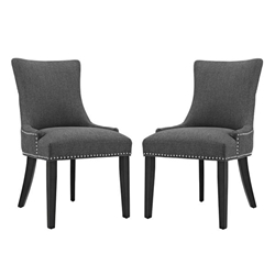 Marquis Dining Side Chair Fabric Set of 2 - Gray 