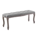 Regal Vintage French Upholstered Fabric Bench - Light Gray - MOD3872