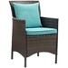 Conduit Outdoor Patio Wicker Rattan Dining Armchair - Brown Turquoise - MOD3919