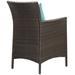 Conduit Outdoor Patio Wicker Rattan Dining Armchair - Brown Turquoise - MOD3919
