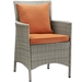 Conduit Outdoor Patio Wicker Rattan Dining Armchair - Light Gray Orange - MOD3928
