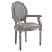 Emanate Vintage French Upholstered Fabric Dining Armchair - Light Gray - MOD3966