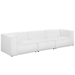 Mingle 3 Piece Upholstered Fabric Sectional Sofa Set - White - MOD3974