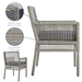 Aura Outdoor Patio Wicker Rattan Dining Armchair - Gray Navy - MOD4078
